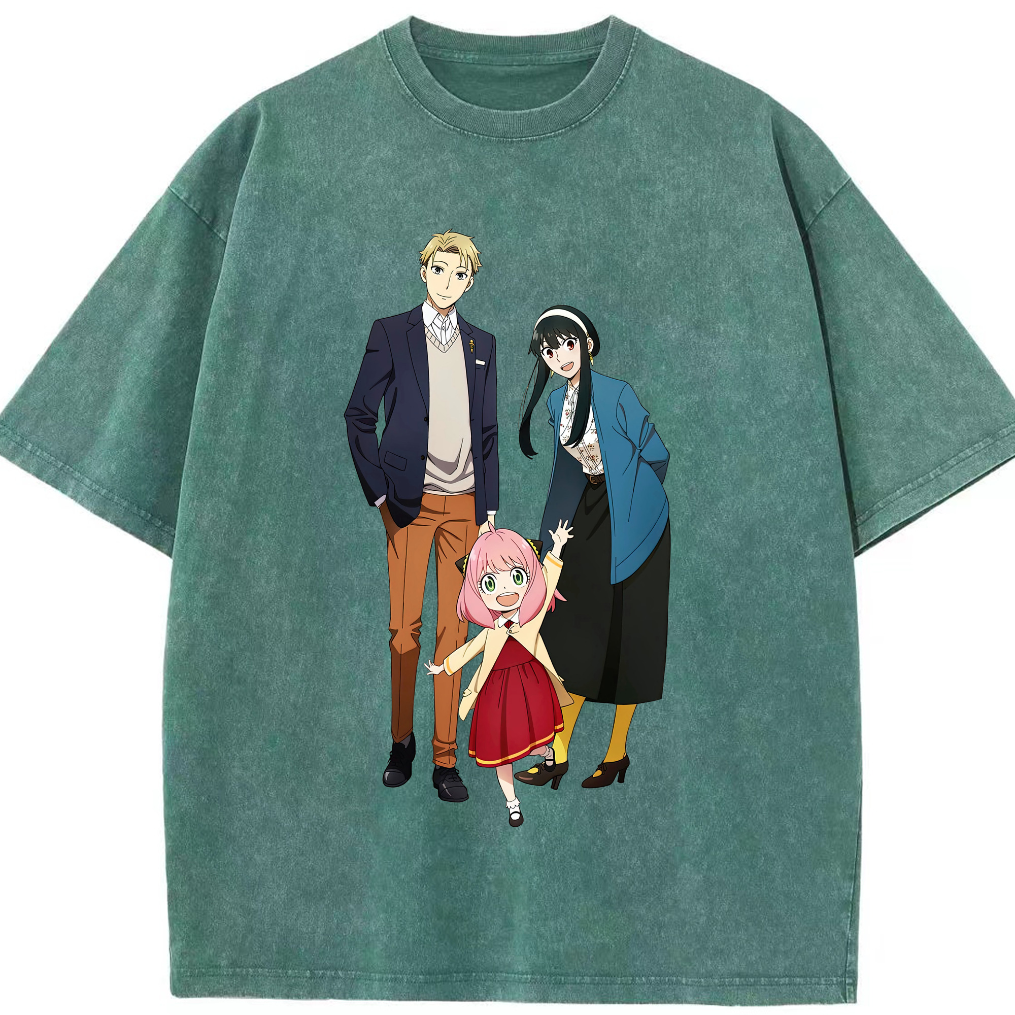 （画像用） SPY×FAMILY间谍家家酒 綿100% ヴィンテージ風 半袖Tシャツ（フロントプリント）